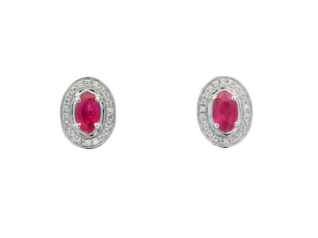 Ruby & Diamond Stud Earrings