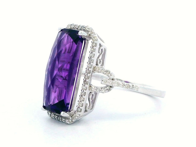 Amethyst and Diamond Ring