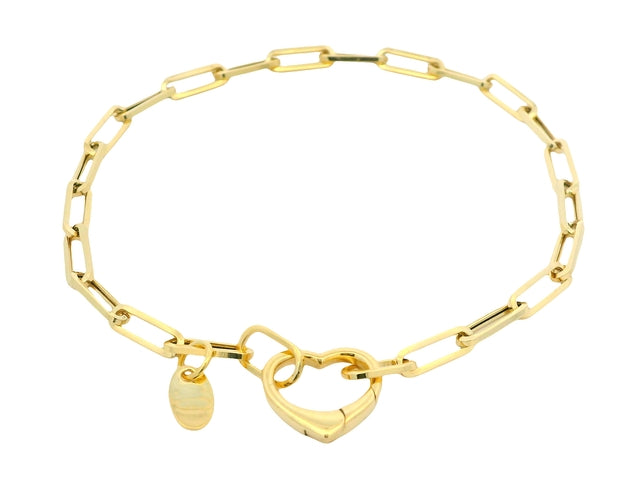 10KT Paperclip Style Bracelet