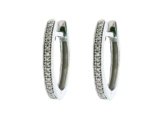 14KT Diamond Hoops