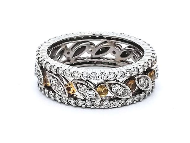 1.25ctw Diamond and Yellow Sapphire Ring
