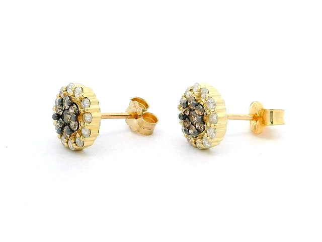 Cognac & White Diamond Earrings