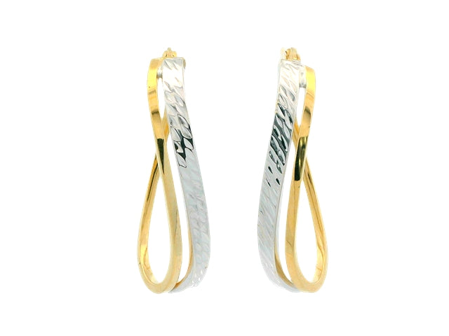 10KT Two Tone Hoop Earrings