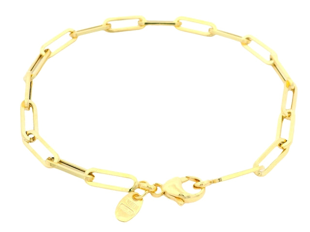 10KT Paperclip Style Bracelet