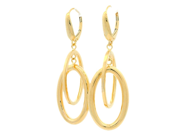 10KT Hanging Interlocking Hoop Earrings
