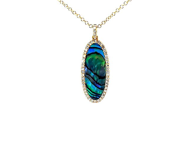 Abalone & Diamond Necklace