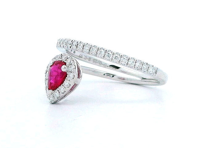 Pear Ruby & Diamond Ring
