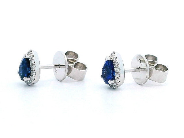 Pear Shape Sapphire & Diamond Earrings