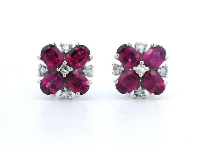 Garnet & Diamond Earrings