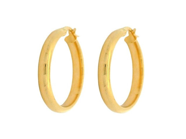 10KT Domed Profile Hoop Earrings