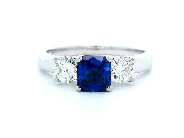Cushion Sapphire & Diamond Ring