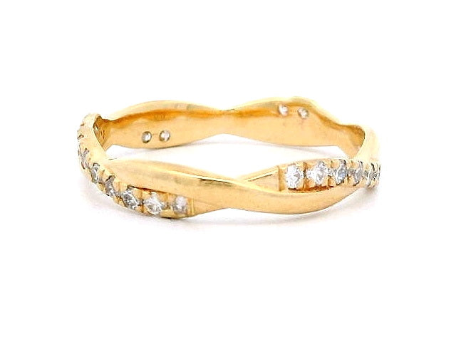 14KT Eternity Twist Diamond Band