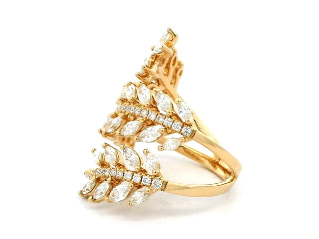 18KT Diamond Laurel Leaf Ring