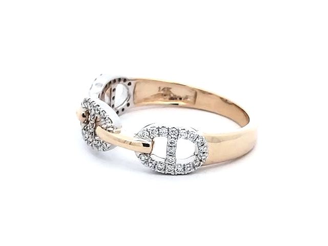 14KT Mariner Link Ring with Diamonds