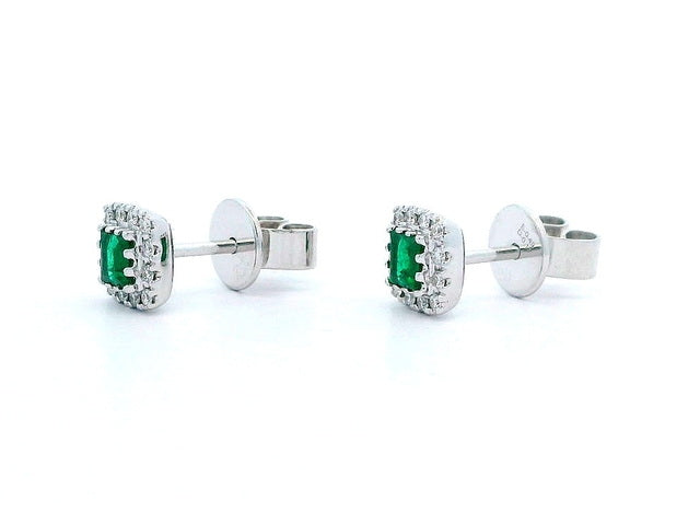Emerald & Diamond Studs