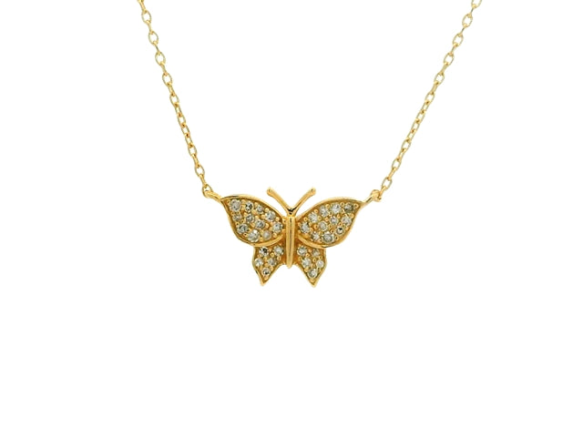 14KT Diamond Butterfly Necklace