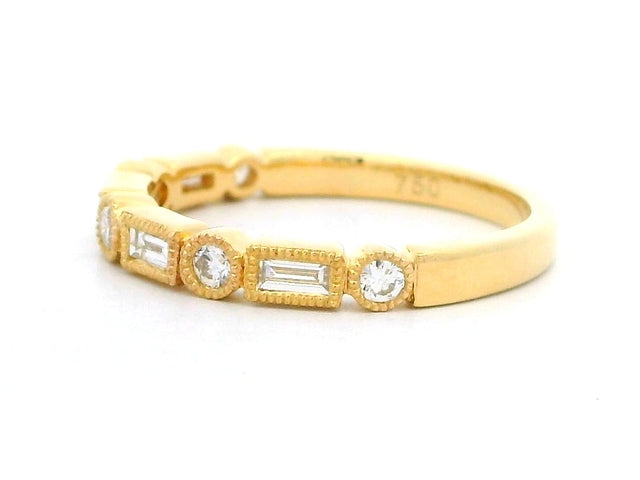 Round & Baguette Diamond Band