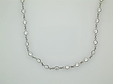 Black Rhodium Silver Cz Necklace