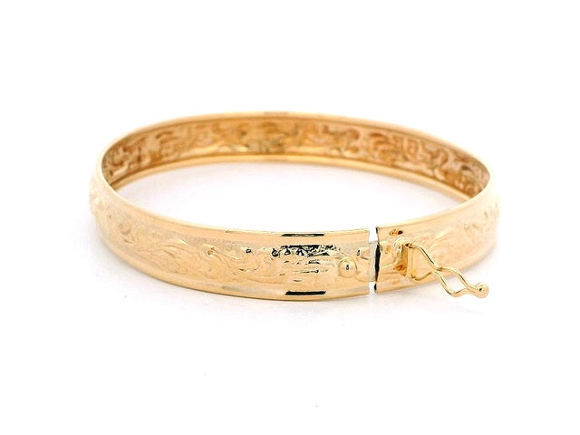 10KT Patterned Bangle