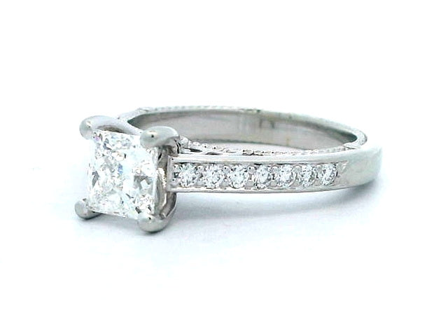 0.95 ct Princess Cut Engagement Ring
