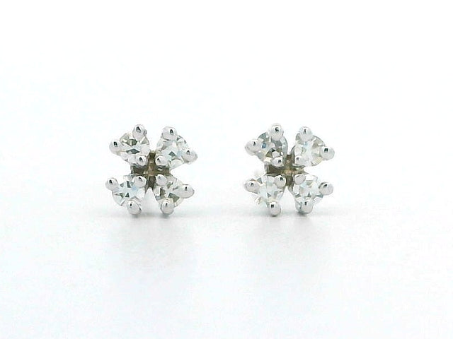 14KT Diamond Clover Earrings