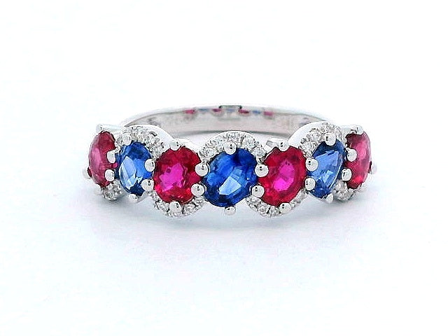 Alternating Ruby and Sapphire Ring
