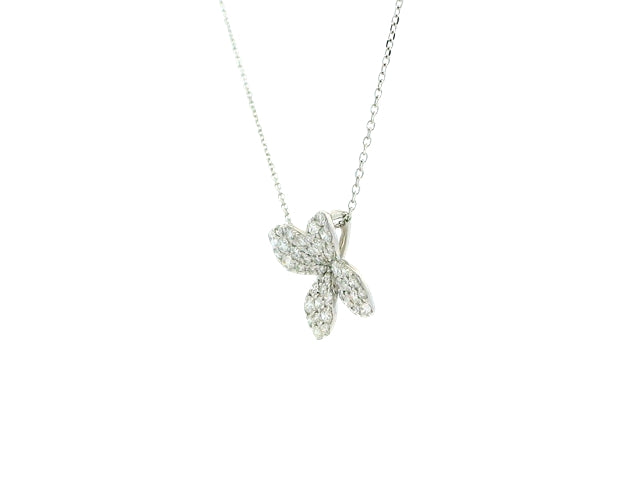 18KT Flower Necklace set wtih Diamonds