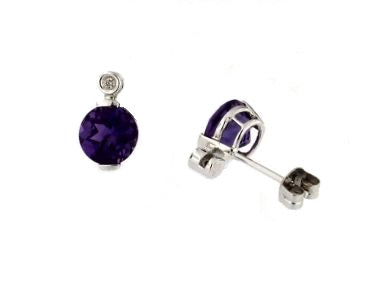 Amethyst & Diamond Earrings