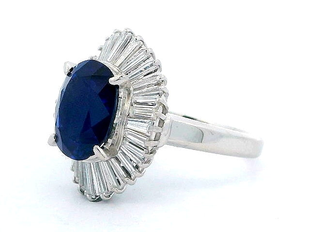 Sri Lankan Sapphire & Diamond Ring
