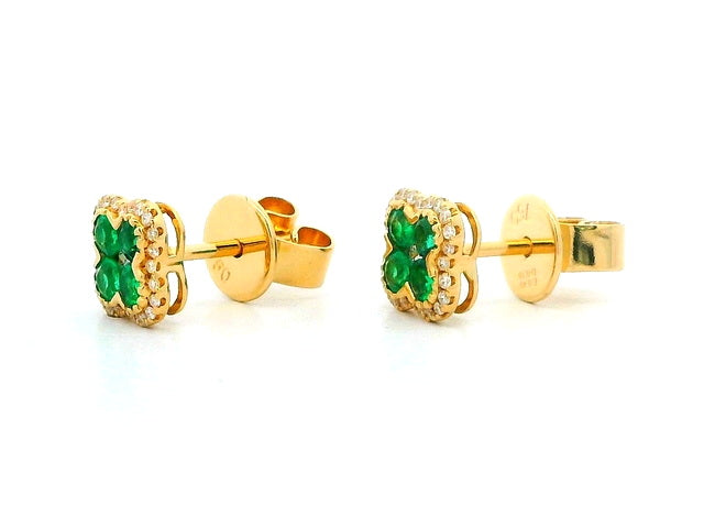 Emerald & Diamond Studs