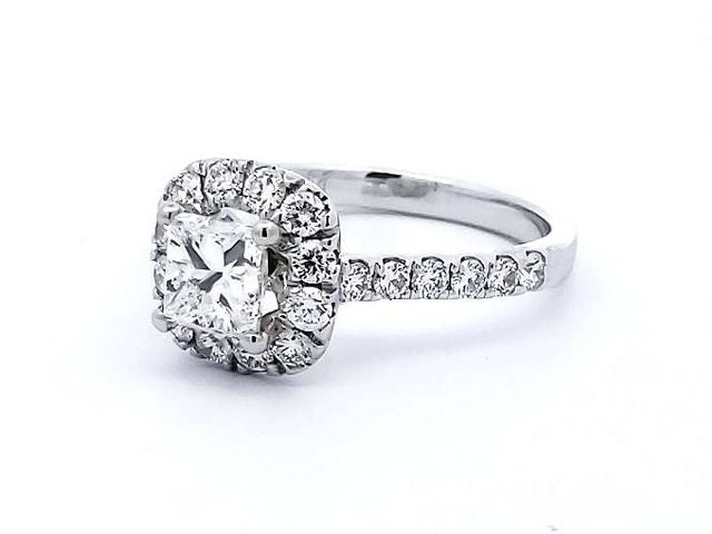 1.00 ct Princess Cut Diamond Halo Engagement Ring