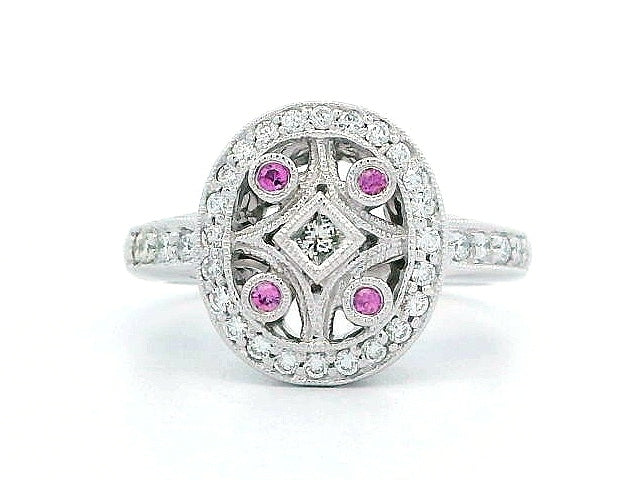 Diamond & Pink Sapphire Ring