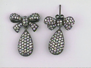 Silver Earrings Black Rhodium