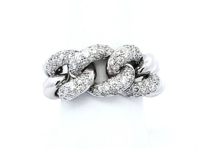18KT Curb Link Ring with Diamonds