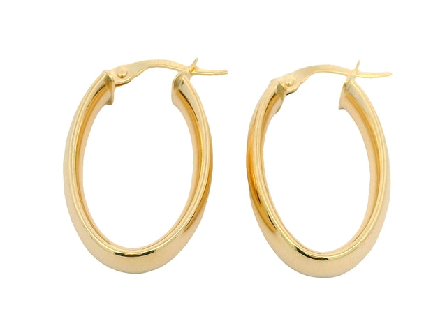 10KT Oval Hoop Earrings