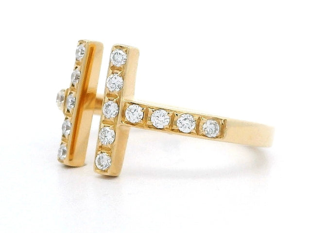 18KT "T" Ring with Diamonds