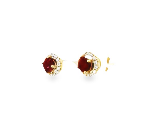 Ruby Stud Earrings with Diamond Jackets