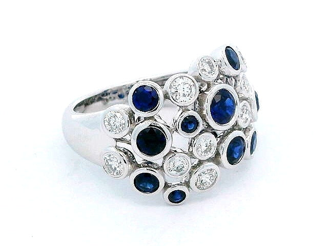 Sapphire & Diamond Bubble Ring
