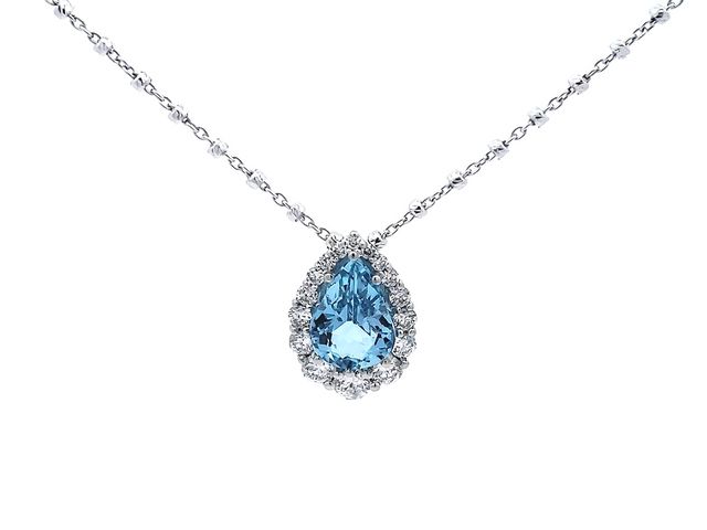 Aquamarine & Diamond Pendant