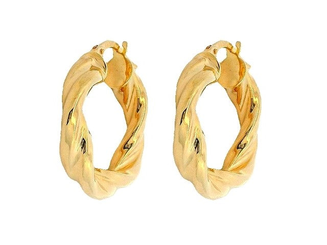 10KT Textured Hoops