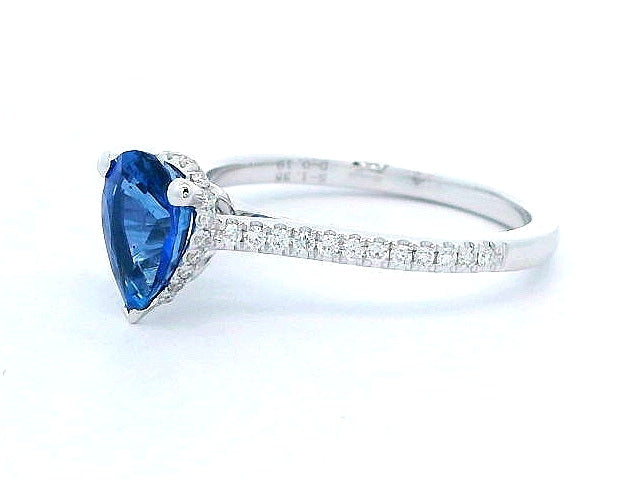Pear Sapphire & Diamond Ring