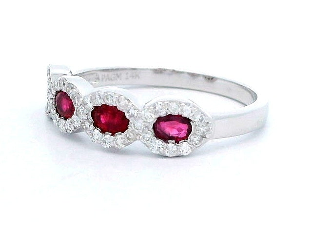 Oval Rubies and Diamond Ring