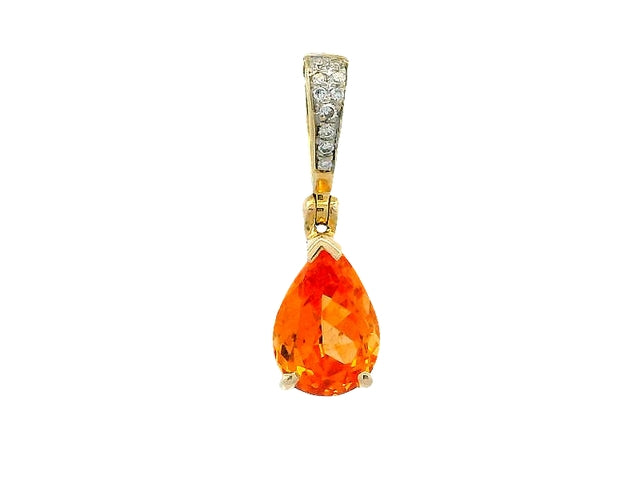 10KT Mandarin Garnet Pendant