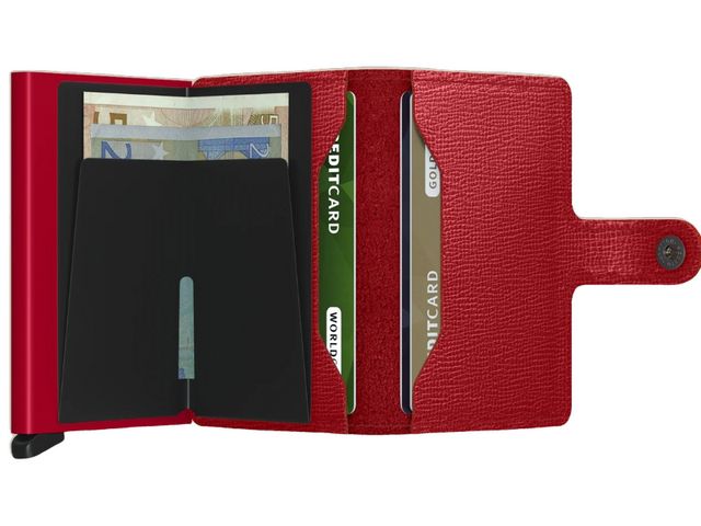 Secrid Wallet in Lipstick Red Crisple Leather