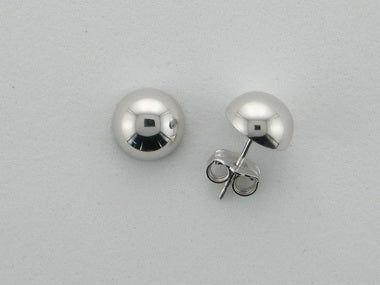 Small Silver Button Earrings