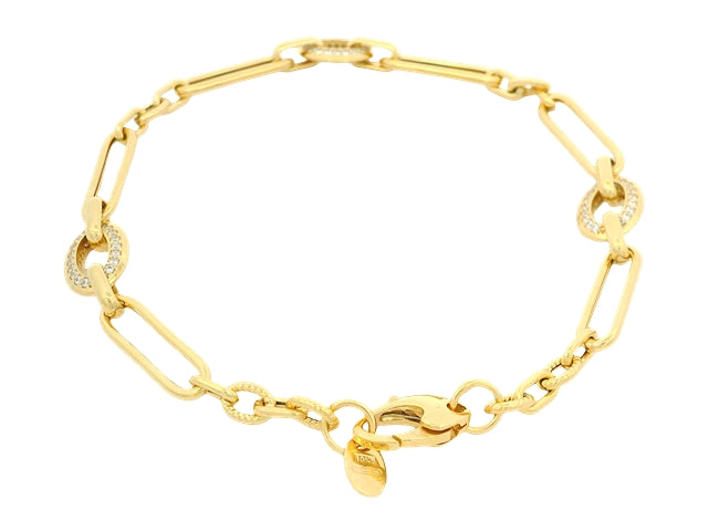 10KT Fancy Link Bracelet with Cubics