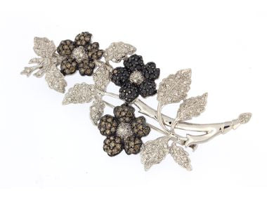 18KT Diamond Floral Brooch