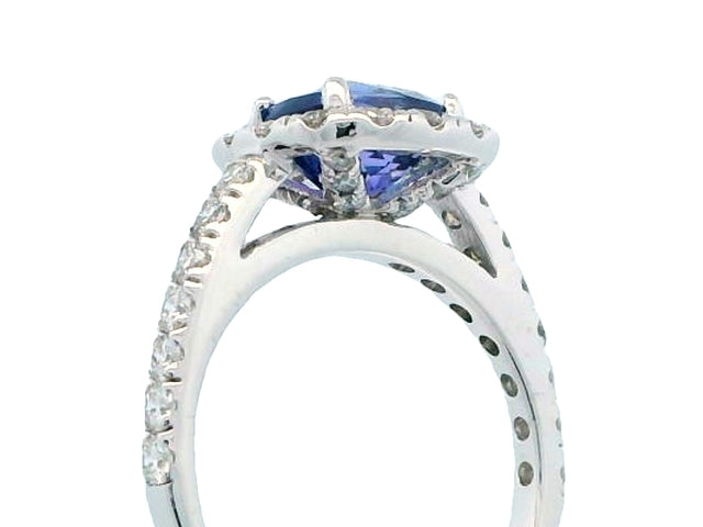 Tanzanite & Diamond Halo Ring