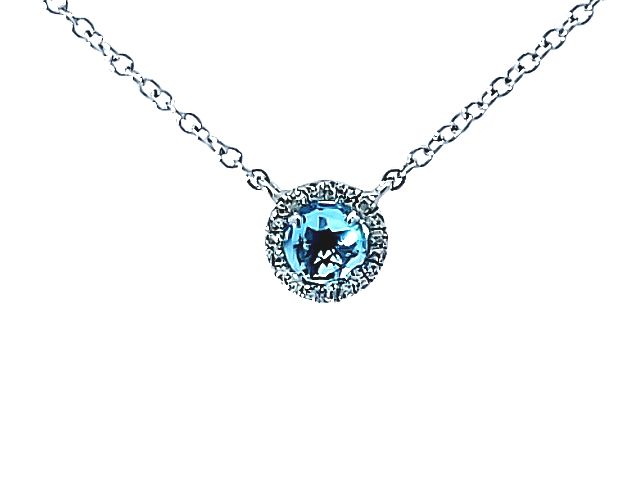 Blue Topaz & Diamond Necklace