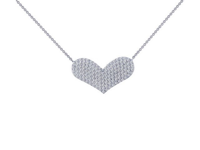 Cubic Puff Heart Necklace